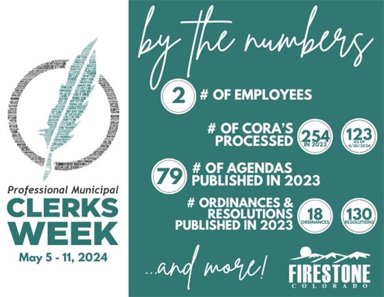 Professional Municipal Clerks Week - Firestone by the Numbers