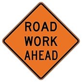 Road Work Ahead Sign
