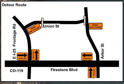 Union Street Closure Detour Map