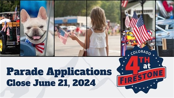 Banner with photos from the 2023 4th at Firestone Parade