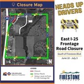 East I-25 Frontage Road Closure