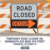 Temporary Road Closure on  Monmouth Ave near 4th Street