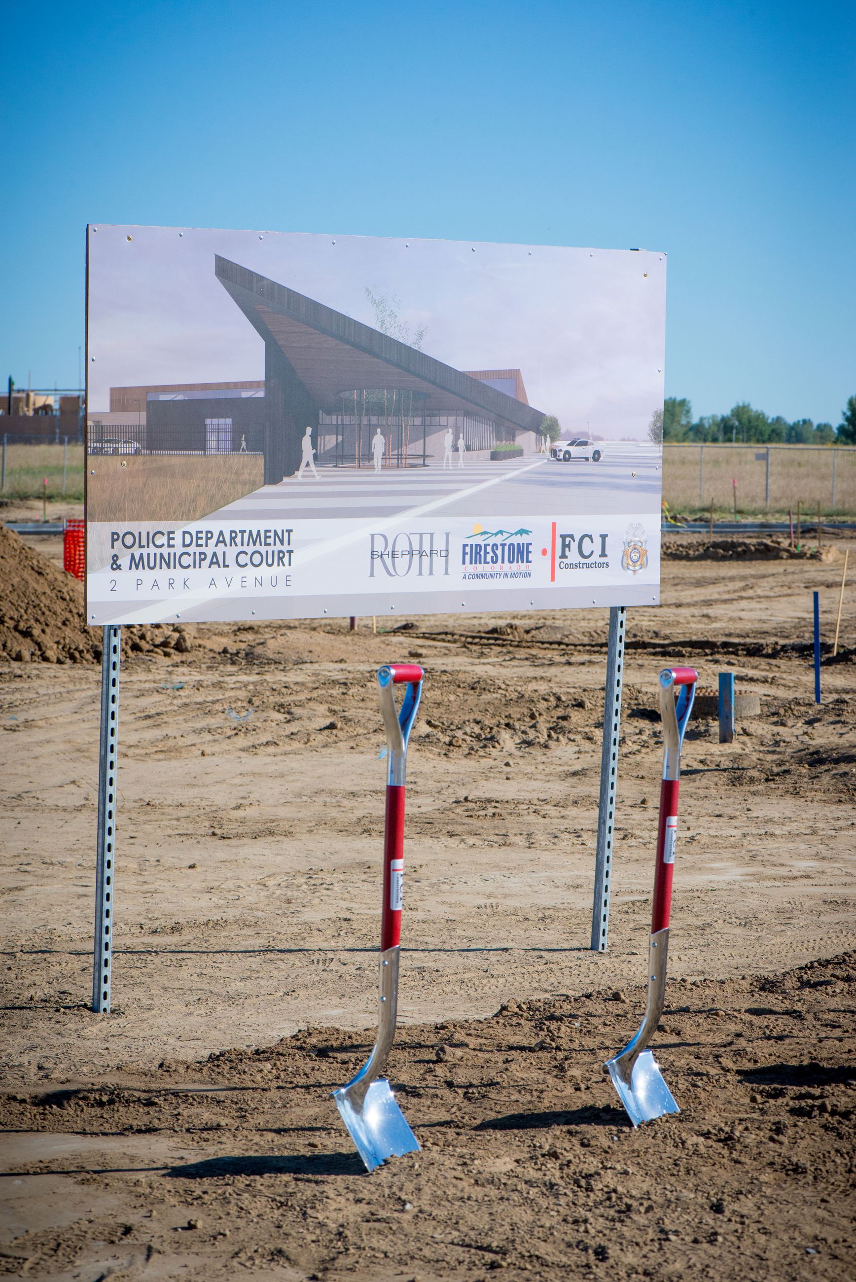 Firestone PD Groundbreaking Building Sign 2