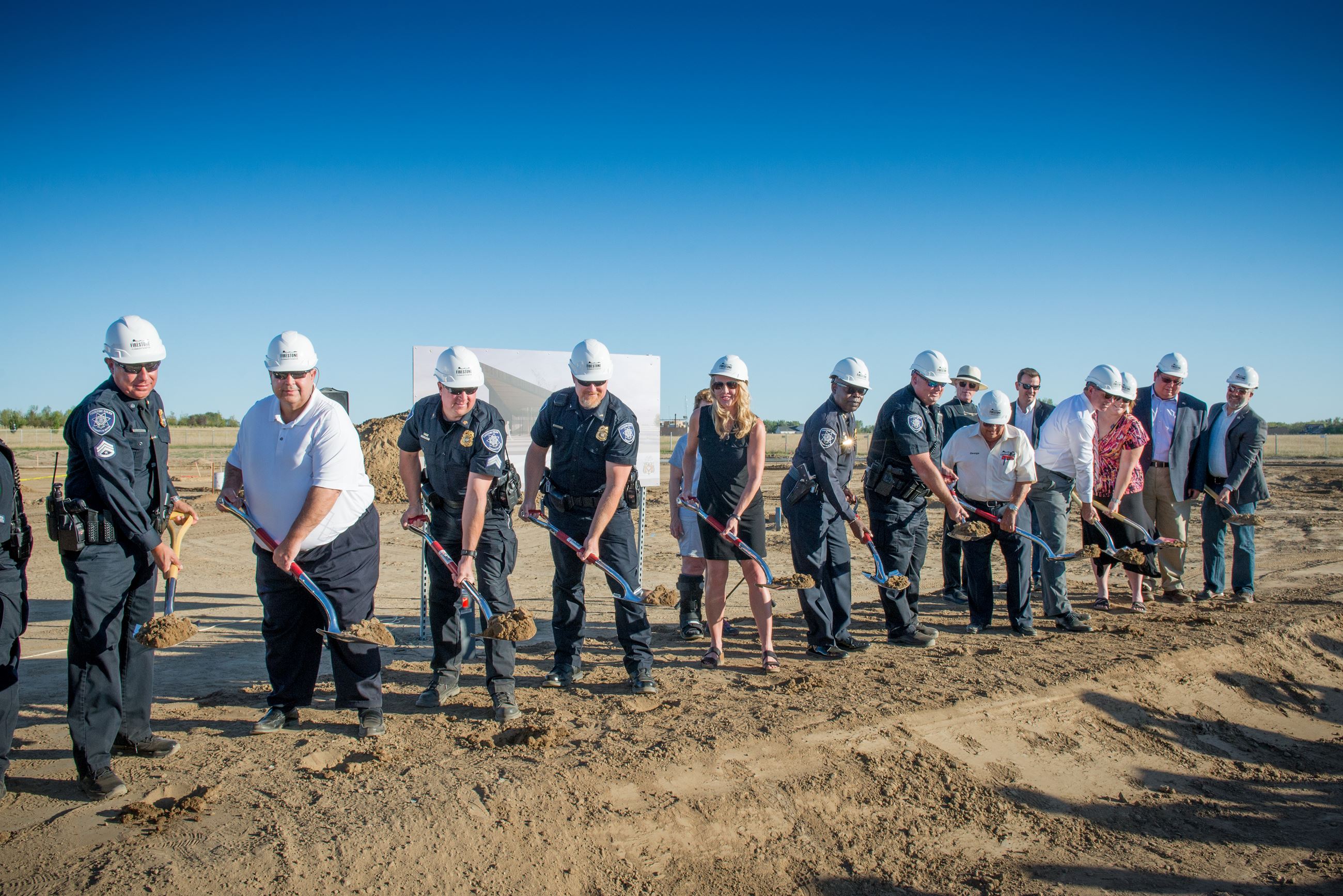 Firestone PD Groundbreaking Ceremony Dirt Toss Pic 1